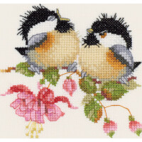 Heritage counted cross stitch kit Aida "Fuchsia Chick-chat (A)", VPFU777-A, 10x10cm, DIY