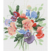 Heritage counted cross stitch kit Aida "Sweet Pea Posy (A)", VPSE700-A, 20x20cm, DIY