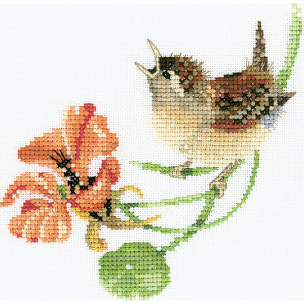Heritage counted cross stitch kit Aida "Simply Wren (A)", VPSW569-A, 12,5x12,5cm, DIY