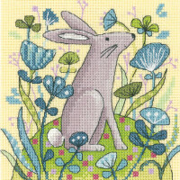 Heritage counted cross stitch kit Aida "Hare (A)", WCHA1328-A, 12,5x12,5cm, DIY