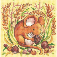 Heritage counted cross stitch kit Aida "Mouse (A)", WCMO1332-A, 12,5x12,5cm, DIY