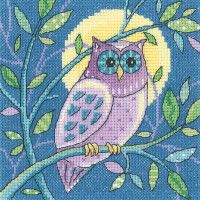 Heritage counted cross stitch kit Aida "Owl", WCOW1380-A, 12,5x12,5cm, DIY