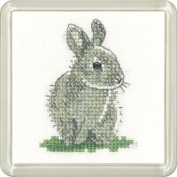 Heritage counted cross stitch kit Aida "Baby Rabbit (A)", CFBR1221-A, Coaster size 7,5x7,5cm, DIY