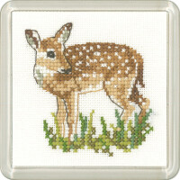 Heritage counted cross stitch kit Aida "Fawn (A)", CFFN1171-A, Coaster size 7,5x7,5cm, DIY