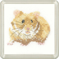 Heritage counted cross stitch kit Aida "Hamster (A)", CFHS1261-A, Coaster size 7,5x7,5cm, DIY