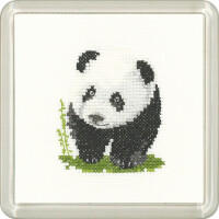Juego de punto de cruz Aida "Panda", patrón de conteo, cfpa1514-a, Tamaño del posavasos 7,5x7,5cm