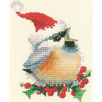 Heritage counted cross stitch kit evenweave fabric "Christmas Chick (L)", CDXC866-E, 9,5x8cm, DIY