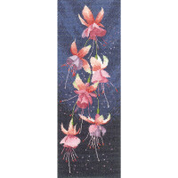 Heritage counted cross stitch kit evenweave fabric "Fuchsia Panel (L)", JCFU535-E, 11x31cm, DIY