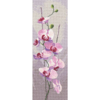 Heritage counted cross stitch kit evenweave fabric "Orchid Panel (L)", JCOR686-E, 11x31cm, DIY
