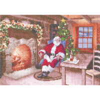 Erfgoed kruissteekset telstof "Santas Job Done", telpatroon, jcsd1485-e, 31x22cm