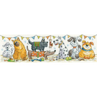 Heritage counted cross stitch kit evenweave fabric "Dog Show", KCDS1540-E, 37,5x10,5cm, DIY