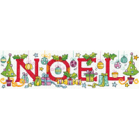 Fuori produzione Set punto croce Heritage Count Fabric "Noel", schema di conteggio, kcno1529-e, 24,5x6,5cm
