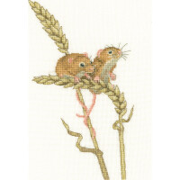 Heritage counted cross stitch kit evenweave fabric "Harvest Mice (L)", LDHM1264-E, 13x22cm, DIY