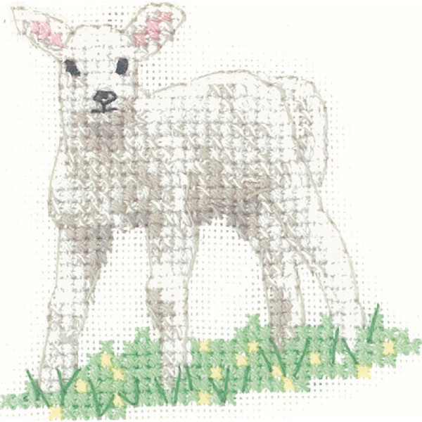 Heritage counted cross stitch kit evenweave fabric "Lamb (L)", LFLB1187-E, 6,5x6cm, DIY
