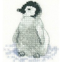 Heritage counted cross stitch kit evenweave fabric "Penguin Chick (L)", LFPE1319-E, 5,5x6cm, DIY
