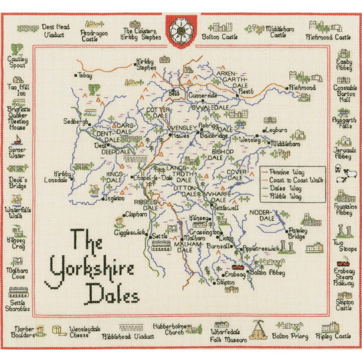 Set punto croce Heritage Tessuto "Yorkshire Dales...