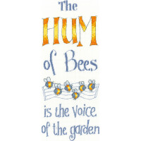 Heritage counted cross stitch kit evenweave fabric "The Hum of Bees", PUHB1464-E, 9x22cm, DIY