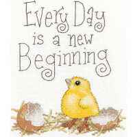 Heritage counted cross stitch kit evenweave fabric "A New Beginning", PUNB1526-E, 14,5x17cm, DIY