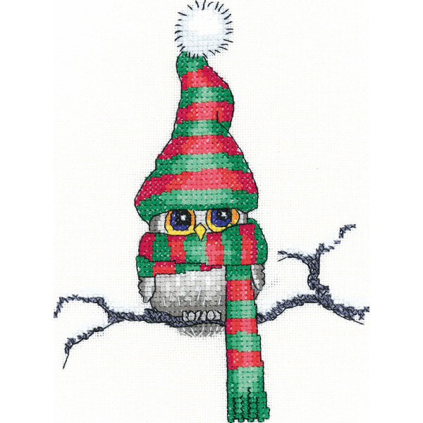 Heritage Cross Stitch Set Conta tessuto "Ollie Owl", modello di conteggio, puoo1414-e, 11,5x15,5cm
