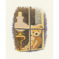 Heritage counted cross stitch kit evenweave fabric "William in the Window", TWW149-E, 14x18cm, DIY