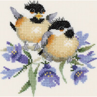 Heritage counted cross stitch kit evenweave fabric "Bluebell Chick-chat (L)", VPBL776-E, 11x11cm, DIY