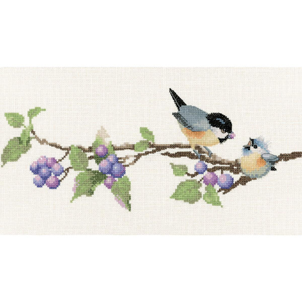 Heritage counted cross stitch kit evenweave fabric "Berry Time (L)", VPBT623-E, 28,5x12cm, DIY