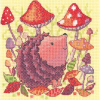 Heritage counted cross stitch kit evenweave fabric "Hedgehog (L)", WCHH1329-E, 12,5x12,5cm, DIY