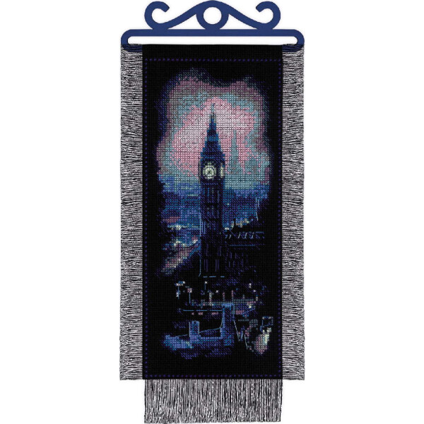 Riolis Set punto croce "Londra di notte", schema di conteggio, 15x31cm