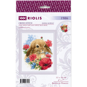 Riolis Set punto croce "Bunny in flowers",...