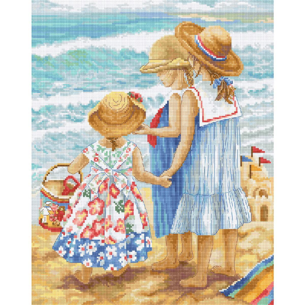 Luca-S counted cross stitch kit "Sisters",...