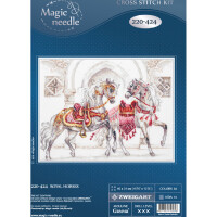 Magic Needle Zweigart Edición del set de punto de cruz "Royal Horses ", patrón de conteo, 40x31cm