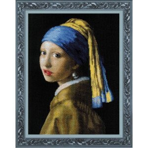 Riolis Kreuzstich Set "Das Mädchen mit dem Perlenohrring nach J. Vermeer Malerei", Zählmuster, 30x40cm
