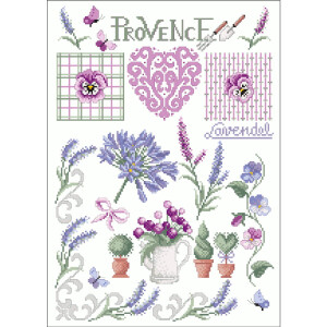 Lindners Шаблон для вышивки крестом счетная схема "Provence", 002
