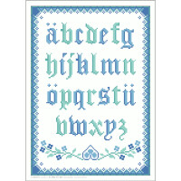 Lindners Шаблон для вышивки крестом счетная схема "Folklore Alphabet Icy", 007