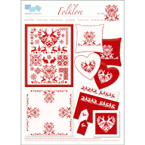Lindners Шаблон для вышивки крестом счетная схема "Folklore red", 008