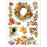 Lindners Шаблон для вышивки крестом счетная схема "Autumn Joy", 011