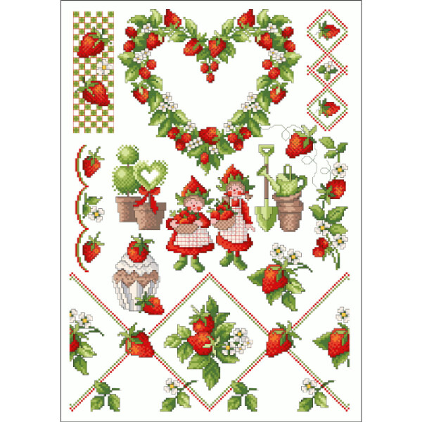 Lindner´s Kreuzstiche Cross Stitch counted Chart "Strawberry time", 017