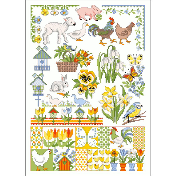 Шаблон для вышивания крестом Lindners Count Pattern "Spring Greetings", 023