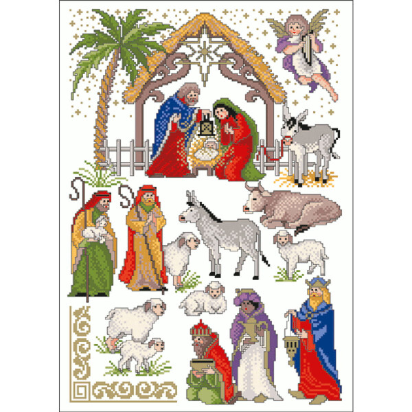 Lindners Шаблон для вышивки крестом счетная схема "The Christmas Story", 042