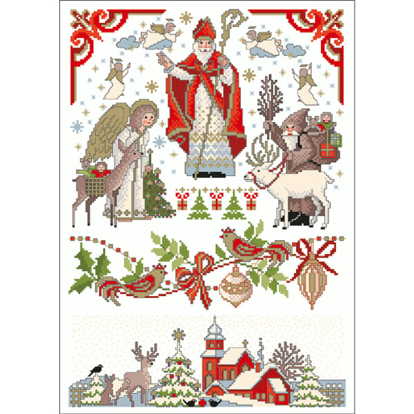 Lindners kruissteek telpatroon sjabloon "Dag van Sinterklaas", 044