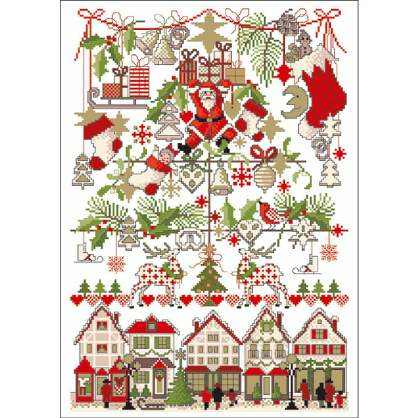 Lindners Шаблон для вышивки крестом счетная схема "Christmas Market", 046
