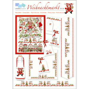 Plantilla de patrón de punto de cruz de Lindner "Mercado de Navidad", 046
