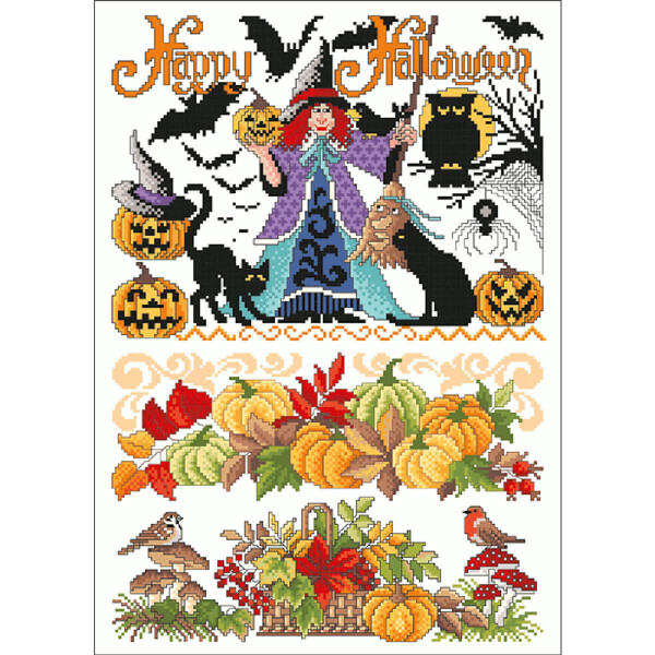 Lindners Шаблон для вышивки крестом счетная схема "Happy Halloween", 070