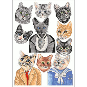 Lindners Шаблон для вышивки крестом счетная схема "I like Cats", 088