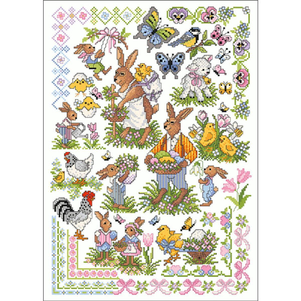 Lindner´s Kreuzstiche Cross Stitch counted Chart "Easter greetings", 108