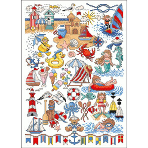 Lindner´s Kreuzstiche Cross Stitch counted Chart "Greetings from the sea", 110