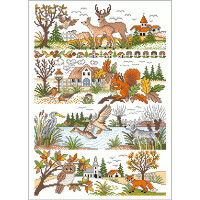 Шаблон для вышивания крестом Lindners Count Pattern "Осенние пейзажи", 112