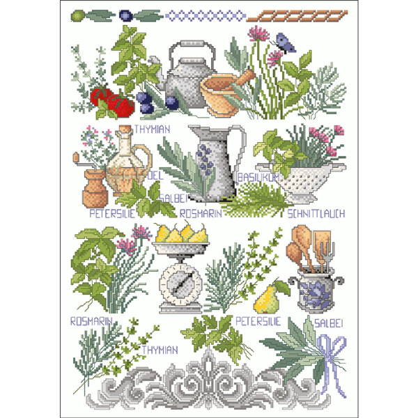 Lindner´s Kreuzstiche Cross Stitch counted Chart "Herb garden", 115