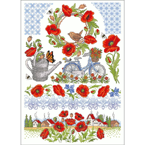 Lindners Cross Stitch Count Pattern "Poppy", 122