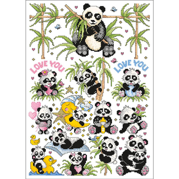 Lindners Kreuzstiche Modèle de comptage "Petit Panda", 132